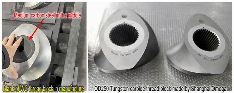 Ω404W Tungsten carbide threaded elements